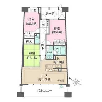 リーデンススクエア宝塚リバージュの間取図
