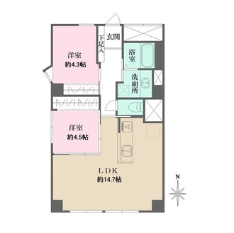 芦屋翠ケ丘パークマンションの間取図