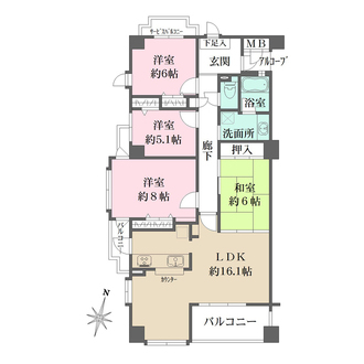 芦屋西山アーバンライフの間取図