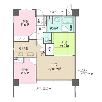 グラビスコート芦屋の間取図