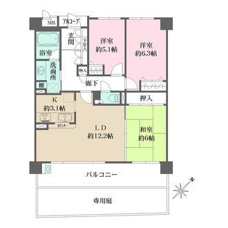甲陽園アーバンライフサウスヒルズの間取図