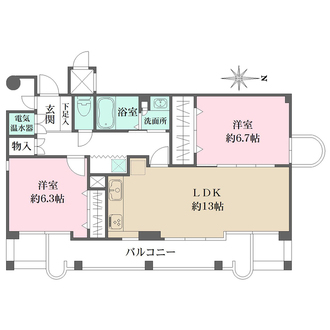 チェリービュウ芦屋川の間取図