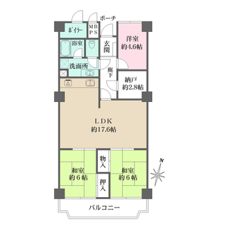 東芦屋ハイツの間取図