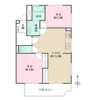 ヴィラ芦屋Ｂ棟の間取図