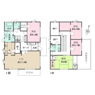芦屋市松ノ内町２番戸建の間取図