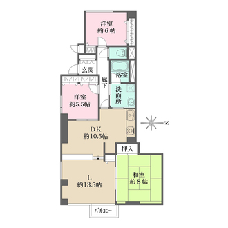 グランパレ苦楽園　北棟の間取図