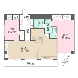 パインコート芦屋の間取図