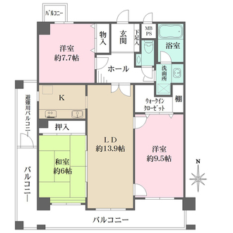 グラン・ドムール甲子園口ＩＩの間取図