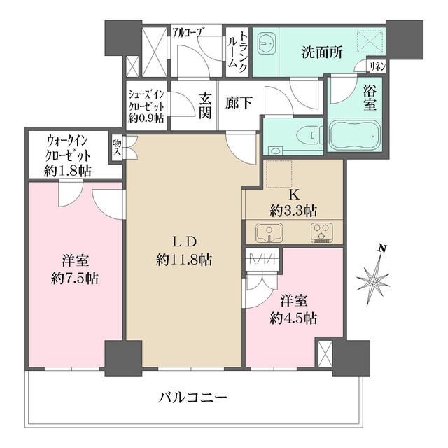 ザ・パークハウス神戸ハーバーランドタワーの間取図