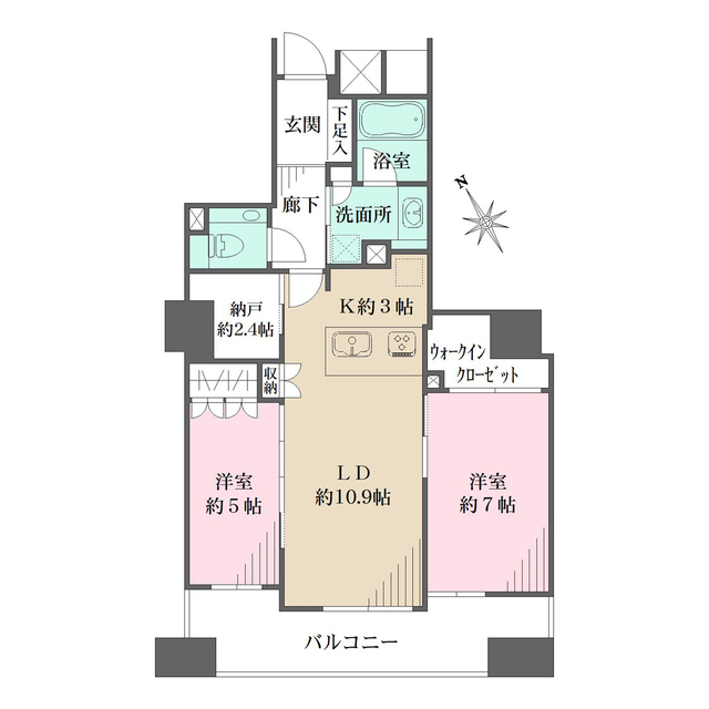 アトラス神戸中山手通の間取図