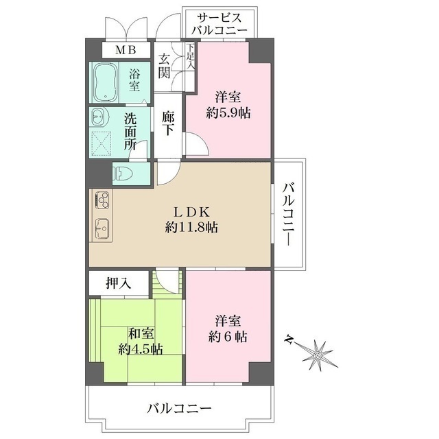 ベルダ鈴蘭台の間取図