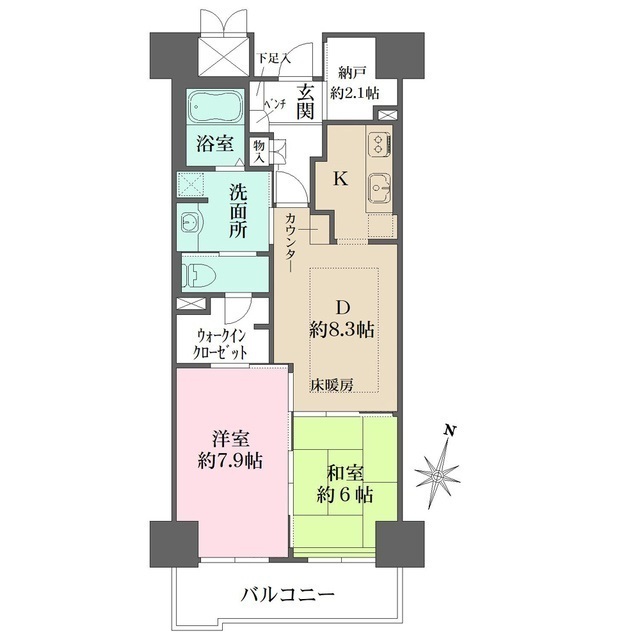 RICイーストコート11番街の間取図