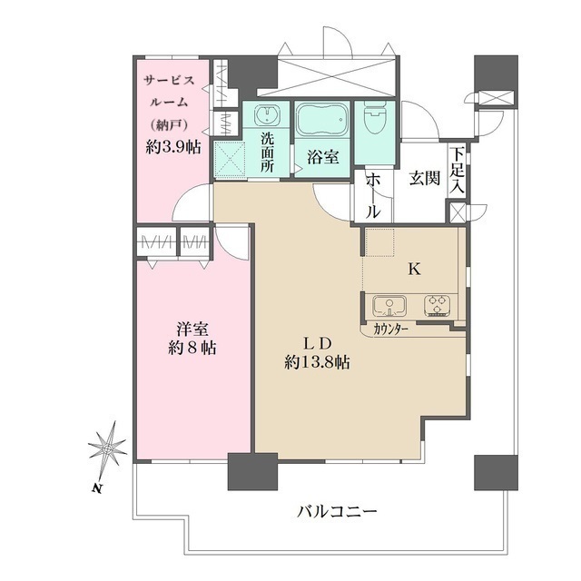ＲＩＣイーストコート３番街１０１号棟の間取図