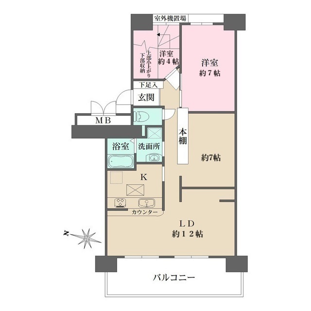 ＲＩＣウエストコート４番街５２２号棟の間取図