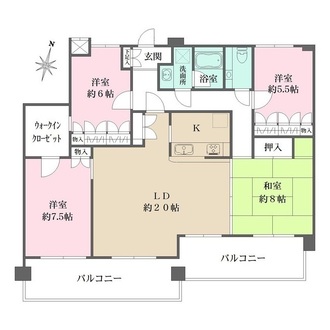 藤和シティホームズ六甲篠原の間取図
