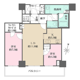ザ・パークハウス神戸ハーバーランドタワーの間取図