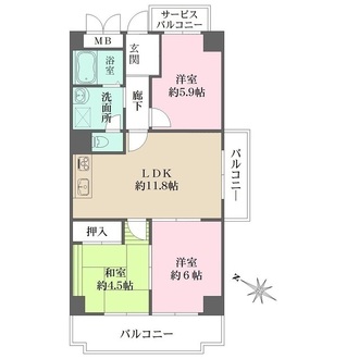 ベルダ鈴蘭台の間取図