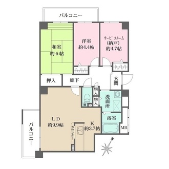 ラ・セーヌ兵庫の間取図