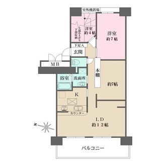 ＲＩＣウエストコート４番街５２２号棟の間取図